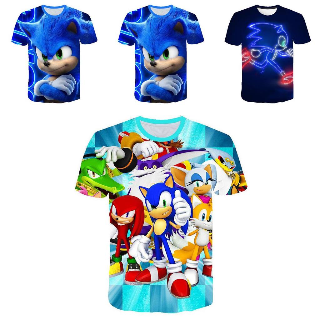 Stylish Sonic The Hedgehog Kids T-shirt With Colorful Cartoon Design For Boys And Girls