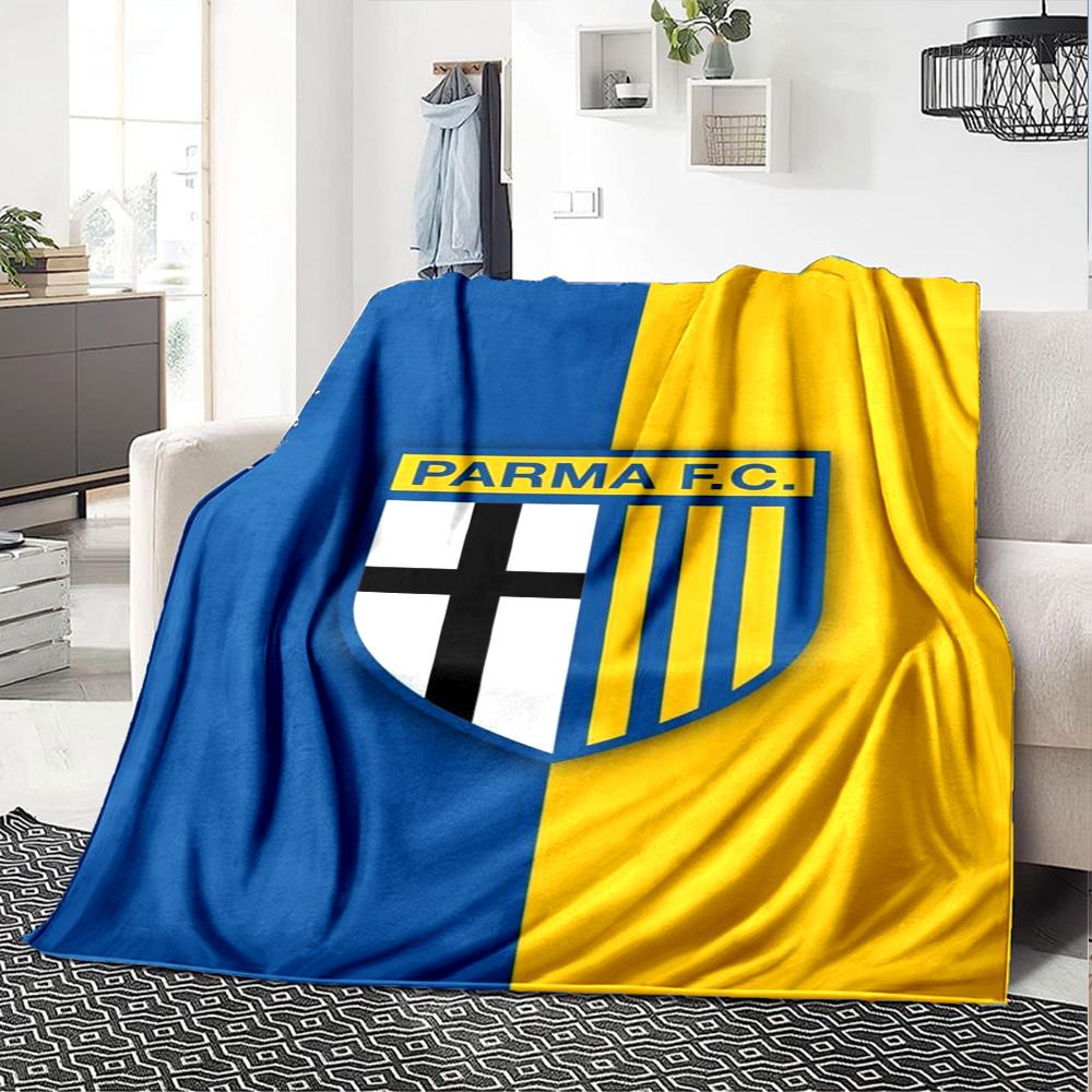 Parma F.C Print Flannel Blanket High Quality Warm Comfortable Cover for All Seasons Perfect for Gifts Home Decor