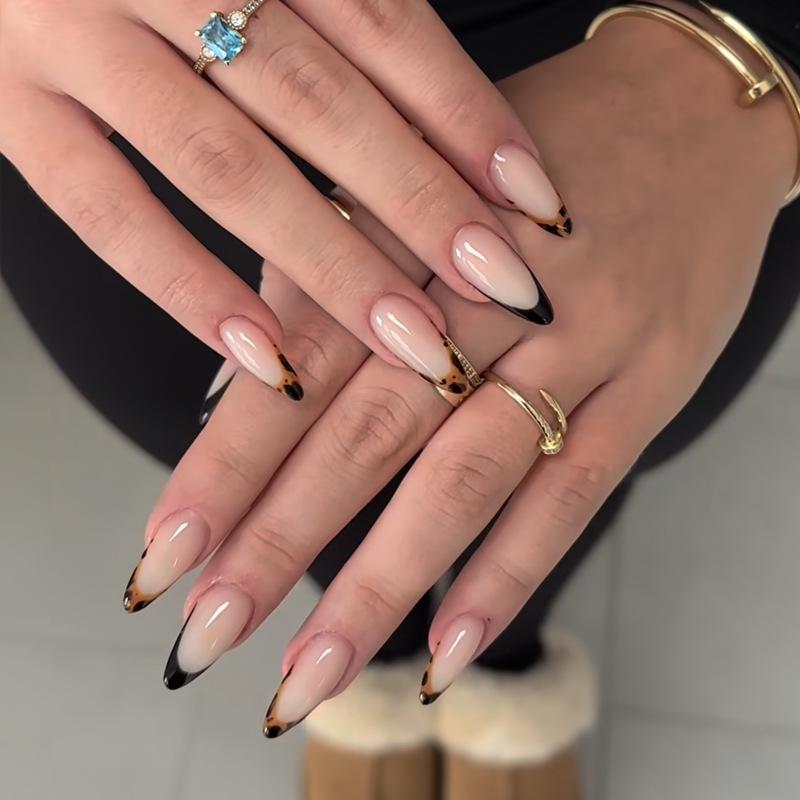 Европейские и американские градиентные персиковые балетные типсы для коротких ногтей