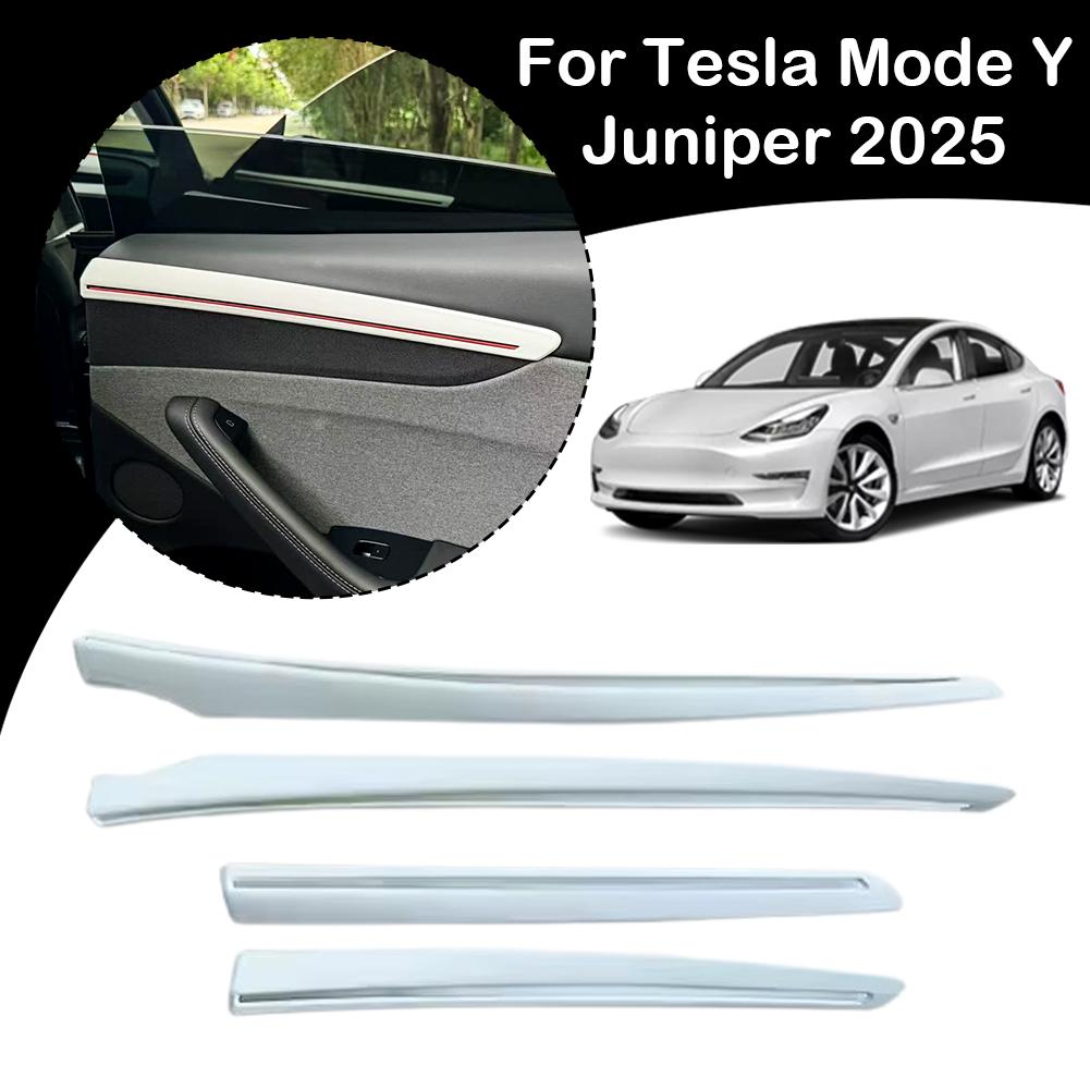 Для Tesla Model Y Juniper 2025 Накладка на боковую часть двери Декоративная планка Аксессуары 4 шт. Наклейка на дверь автомобиля Внутренняя декоративная наклейка U4B4