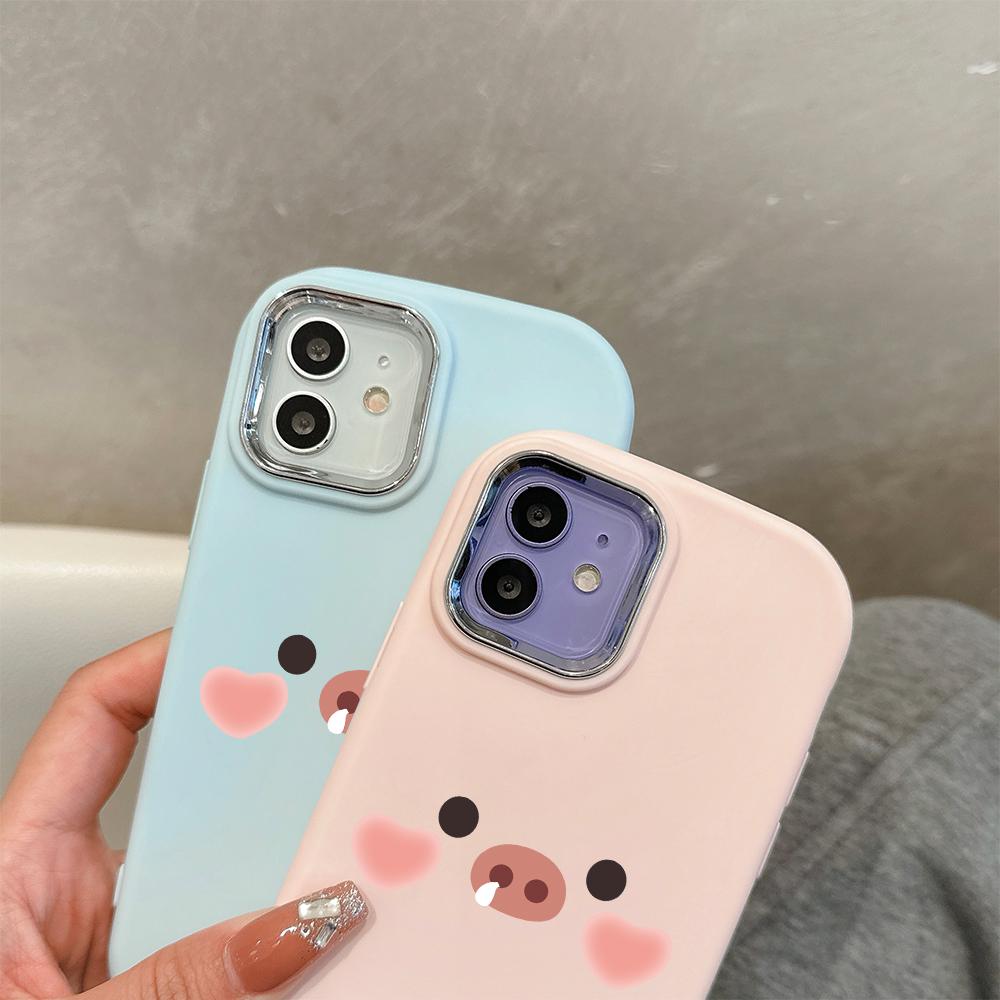 Cute Piggy Face Liquid Silicone Phone Case for Samsung Galaxy S24 S23 S22 S21 S20 FE Plus Ultra Note 20 10 A51 A52 A54 A73 Shockproof Soft Casing