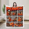 Punch Monkey Cute Blanket Coral Fleece Plush Print  Breathable Warm Throw Blanket for Bed Car Bedspread