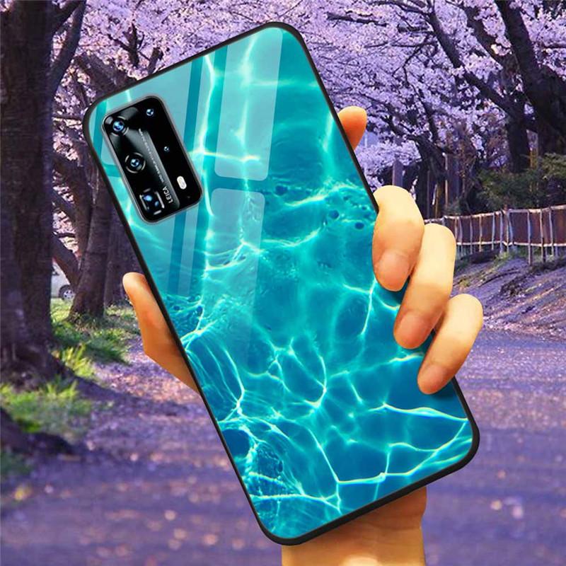 Для Huawei P40 Lite / P40Pro Чехол P 40 Закаленное Стекло Звездный Мрамор Жесткая Задняя Крышка для Huawei P40 Pro / P40Lite E Чехлы Coque