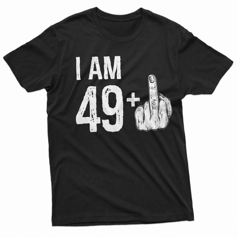 50th Birthday Gift Middle Finger Mom Dad Gift Bday Adult Shirt Funny Party Fashion Tee Crewneck Casual Style Graphic Tshirts