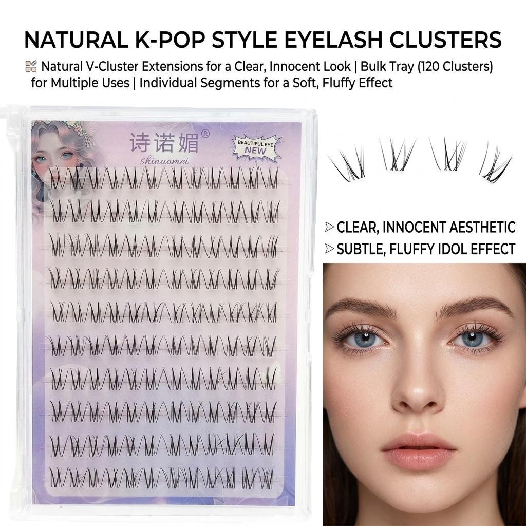 Natural False Eyelashes C Curl Transparent Stem for Daily Makeup Women's Long Lasting Volume Lashes Beauty Eye Enhancement
