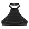 Женское нижнее белье из лакированной кожи с мокрым эффектом, жилет с лямкой на шее, укороченный топ на бретелях, клубная одежда Rave