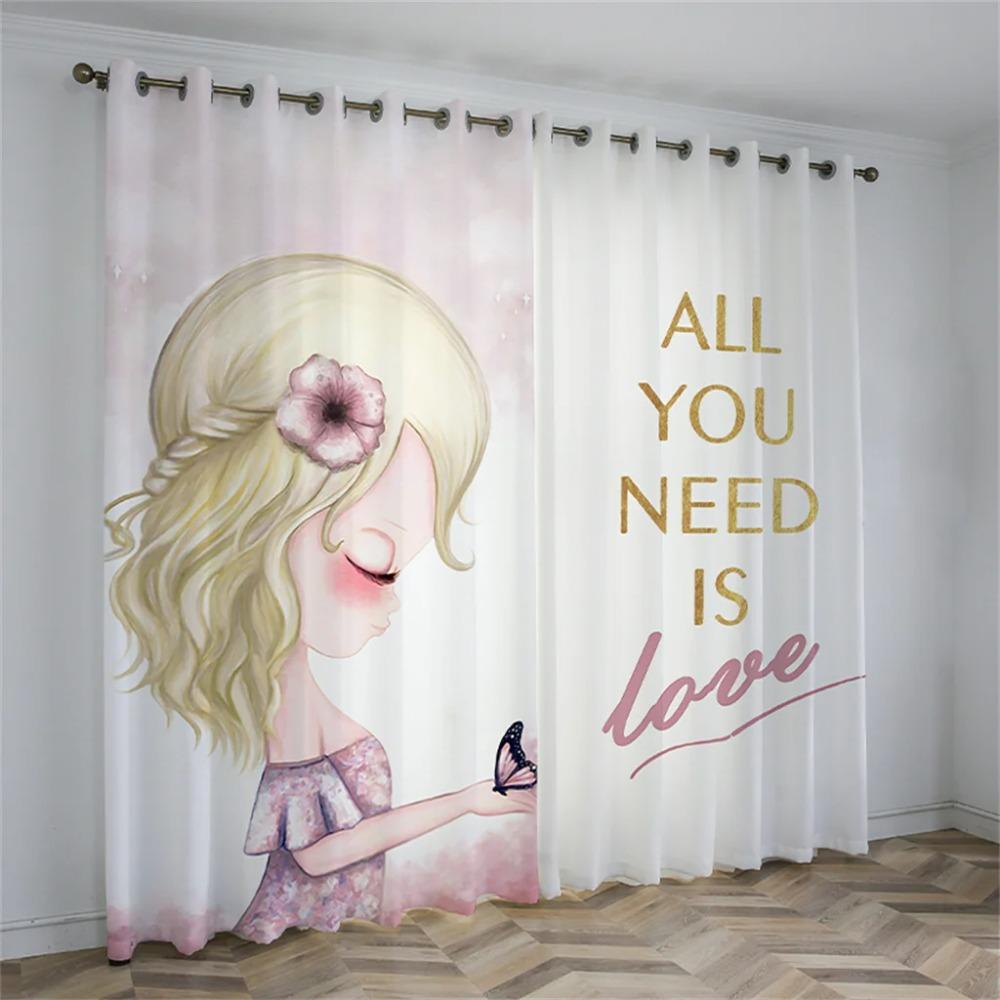 Плотные шторы с принтом принцессы-лебедя на заказ для спальни для девочек, гостиной, милые шторы с героями мультфильмов для детской комнаты