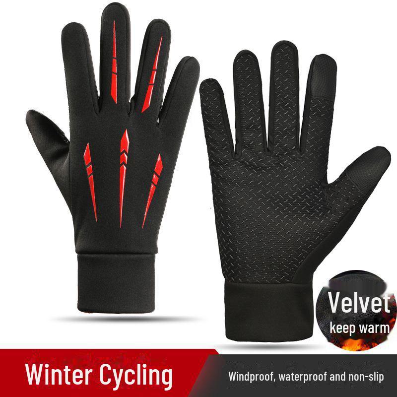 "Водонепроницаемые Нескользящие Зимние Перчатки с Сенсорным Экраном для Мужчин и Женщин - Ветрозащитные для Велоспорта и Вождения с Бархатной Подкладкой"