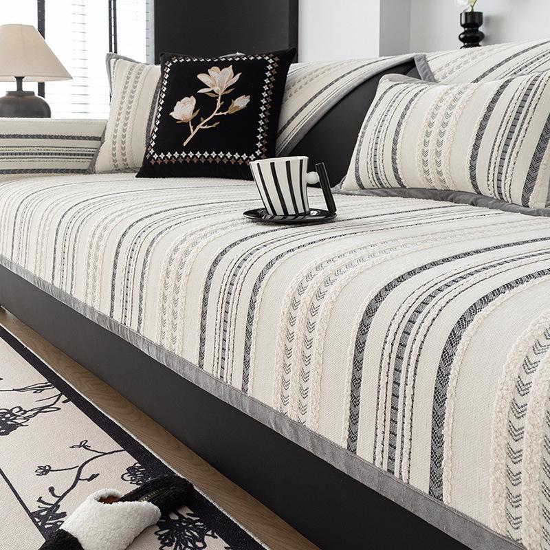 Four Seasons Universal Sofa Cushion New Cushion Non-Slip Fixed Nordic Style Simple Modern Leather Sofa Cover