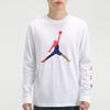 Air Jordan Colorful Logo Crew Neck Long Sleeve T-Shirt Men Tops White CN3503-100