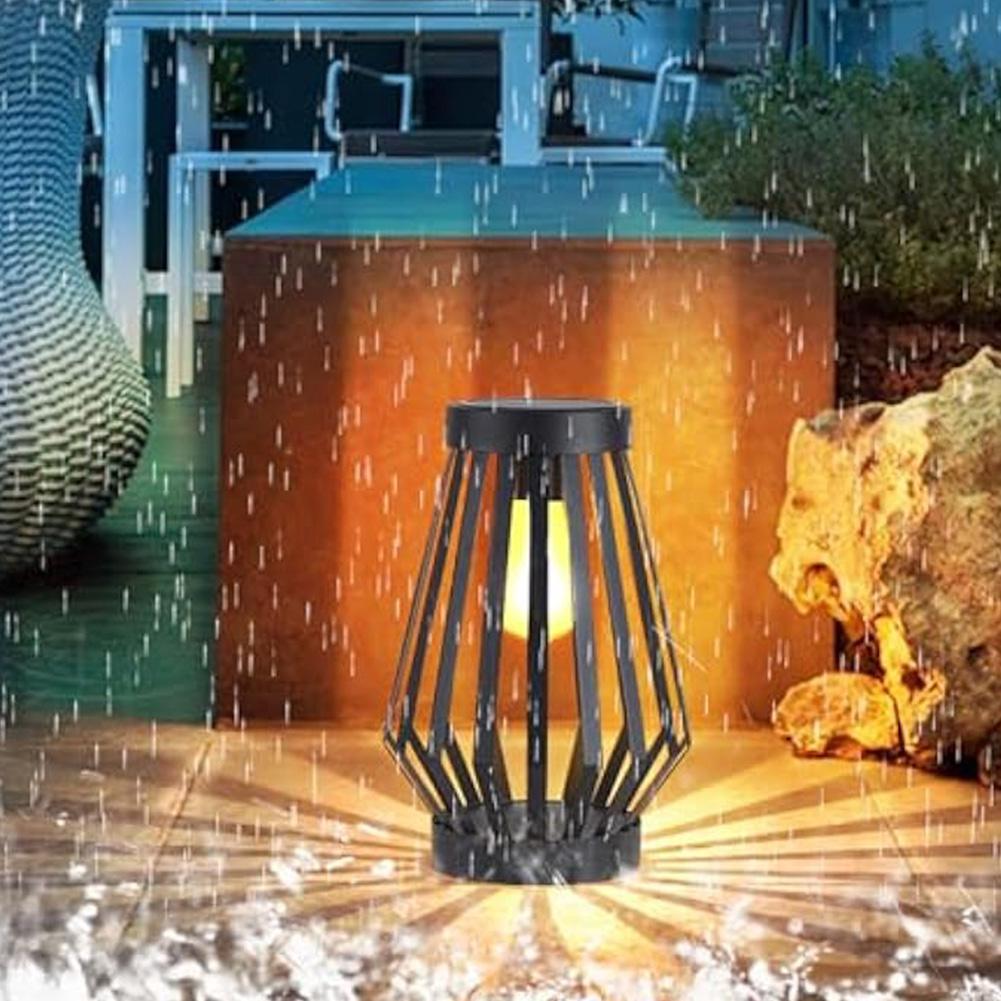Solar Lamp Base with LED Bulb Atmosphere Decorate Light Holder Anto On & Off Courtyard Light Base for Outdoor Camping Picnic