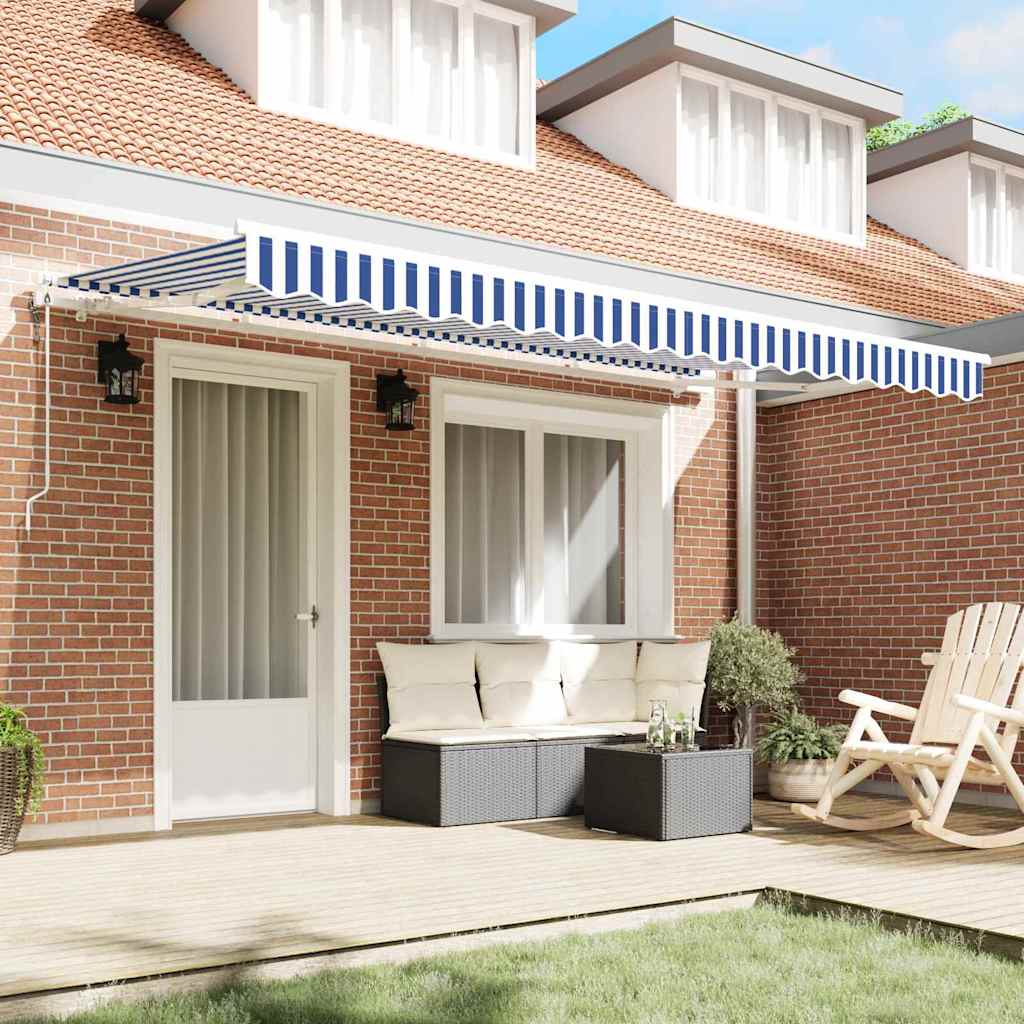 Retractable Awning Blue 400 x 200 cm Fabric