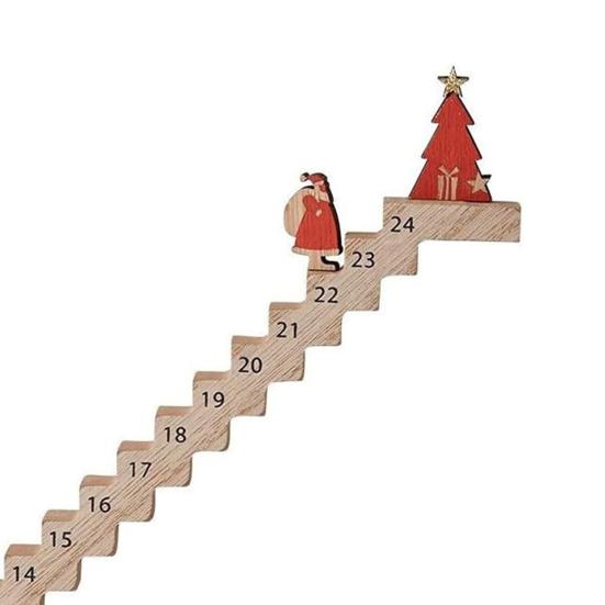1Pc/2Pcs Wood Stairs Climbing Christmas Advent Calendar Santa's Staircase Countdown Calendar Interactive Climbing Stair Toy for Holiday Decor