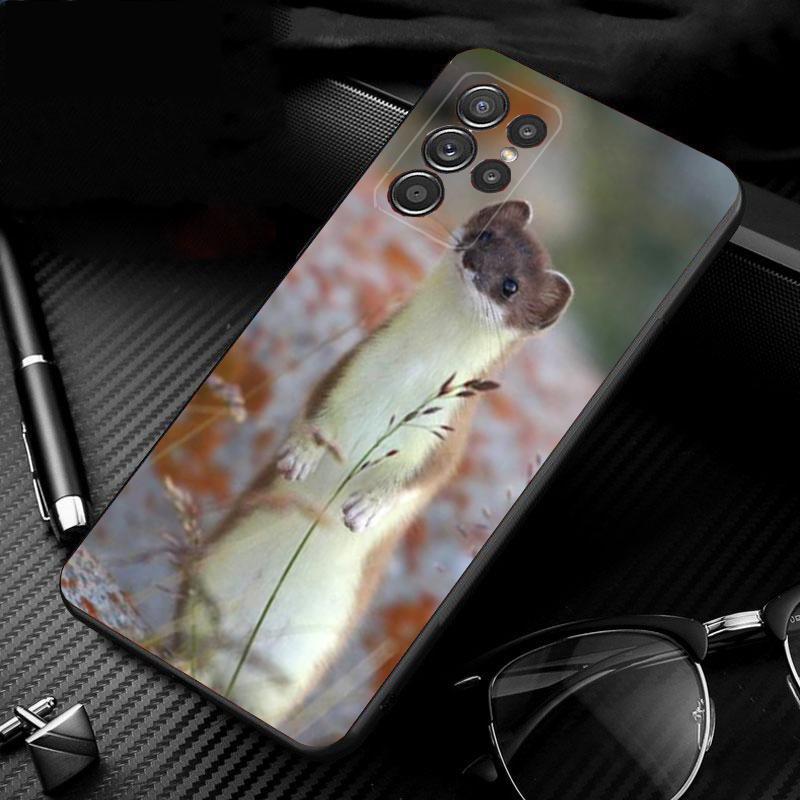 Phone Case For Samsung Galaxy S26 S25 S24 S23 S22 Ultra S23 S22 S25 Plus S24FE S23FE S26Edge Cute animal Stoat