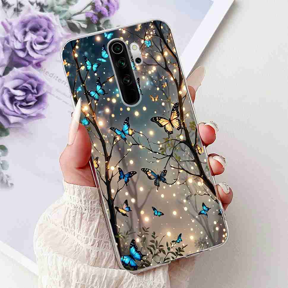 For Xiaomi Redmi Note 8 Pro 6.53" Case Luxury Flower Bow Soft Silicone TPU Cover For Redmi Note8 Pro note 8pro Shockproof Shell