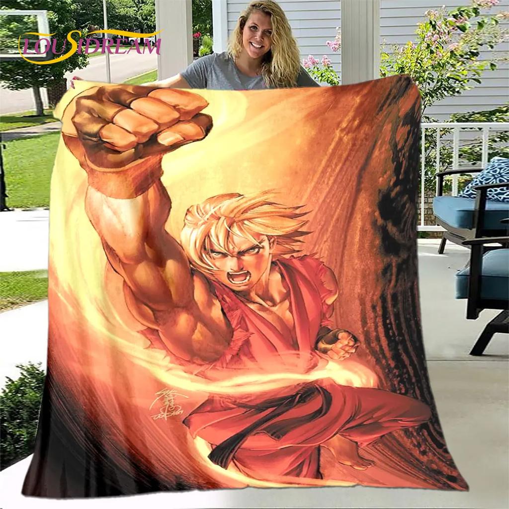 Street Fighter Ретро Игра Геймер Мягкое Плюшевое Одеяло, Фланелевое Одеяло Плед для Гостиной Спальни Кровати Дивана Покрытие для Пикника