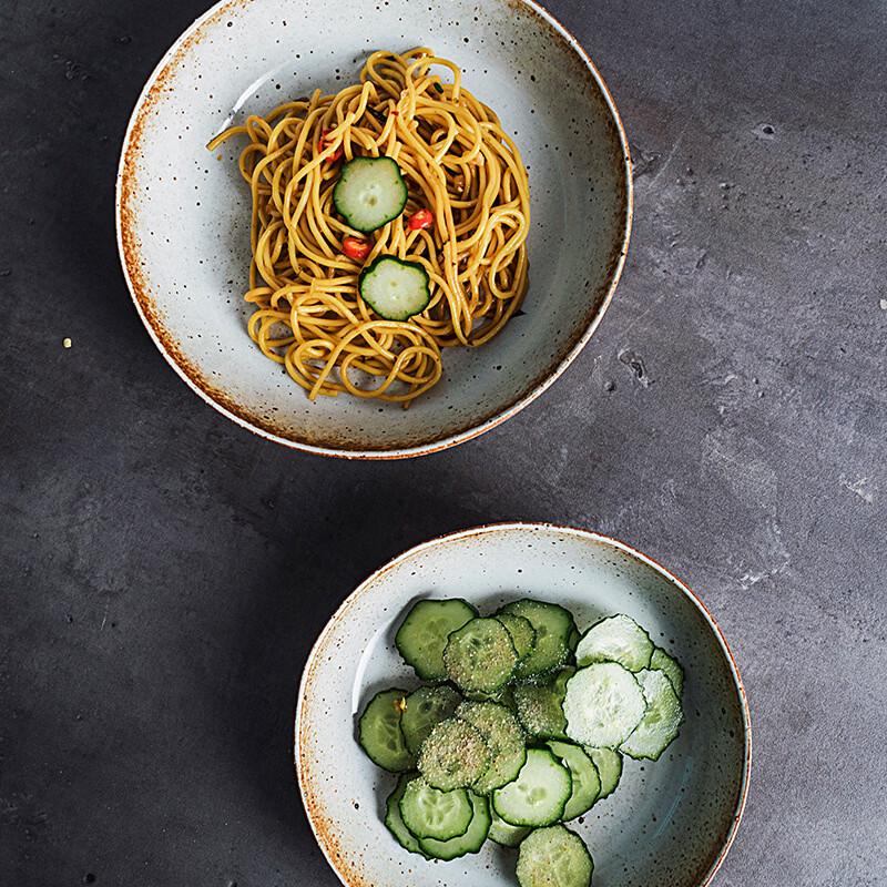 Japanese Style Coarse Pottery Deep Plate