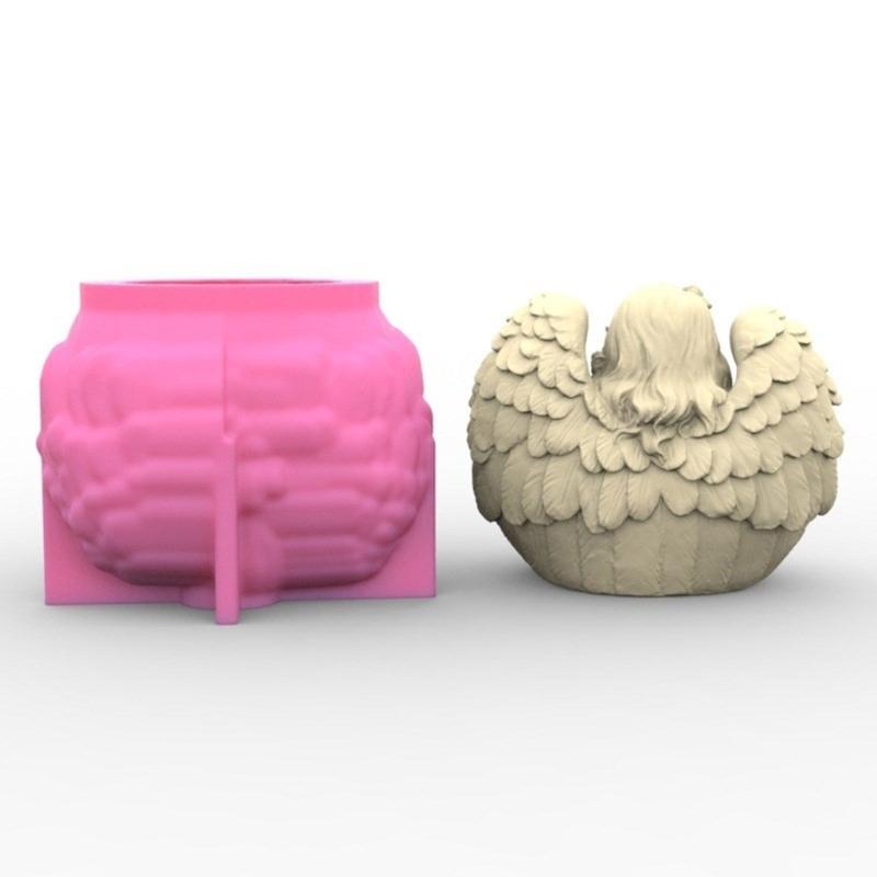 Silicone Candle Holder Moulds Angel Girl Shaped Silicone Candle Stand Moulds Perfect Gift for Crafts Enthusiasts
