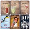 Коктейль Guinness Corona, ром, металлическая вывеска, жестяная вывеска, винтажный вид, украшения для домашнего бара, аксессуары, настенные художественные постеры и принты