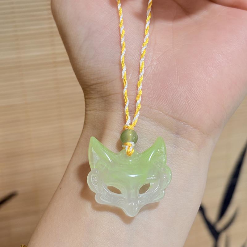 National Style Mask Fox Face Aesthetics Fox Weaving Guardian Pendant Men's and Women's Necklace Couple New National Style