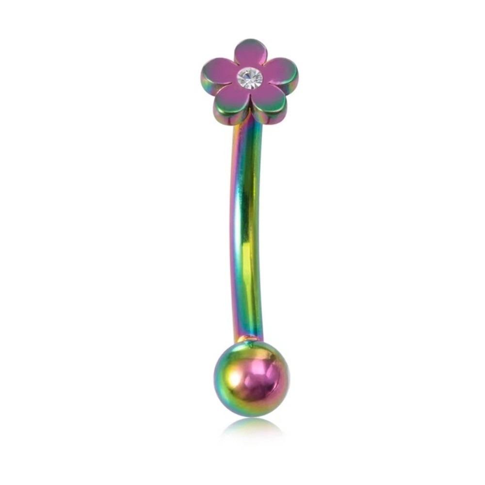 Star Curved Eyebrow Sticks Stainless Steel Punk Body Jewelry  All-gender