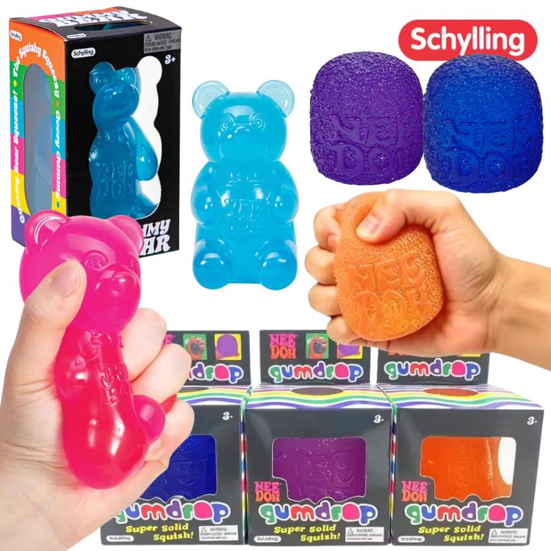 Schylling Nee Doh Мальтозный Медведь Сквиши Игрушка Мягкая Сжимаемая Сенсорная Игрушка-Антистресс Украшение