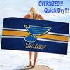 St. Louis Blues Print Beach Towel, Large Soft Quick Dry Towel for Beach Camping Swimming