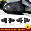 Glossy Black / Carbon Fiber Rearview Wing Mirror Covers Caps For Seat Leon MK2 1P Ibiza MK4 6J 2008-2017 Mirror Case Cover