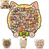 Puzzle Educational Toy Wooden Animal Jigsaw Puzzle, Pig Rabbit Theme Difficult Challenge Game Game, Kids Adults for Desk Decoration Children
