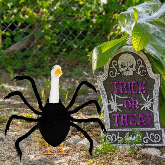 Наряд для гуся для 23-дюймовой статуи гуся Черный паук/летучая мышь Гусь