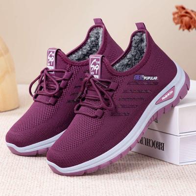 Женские зимние хлопковые ботинки на шнуровке с бархатной подкладкой - Нескользящие, Теплые, Удобные