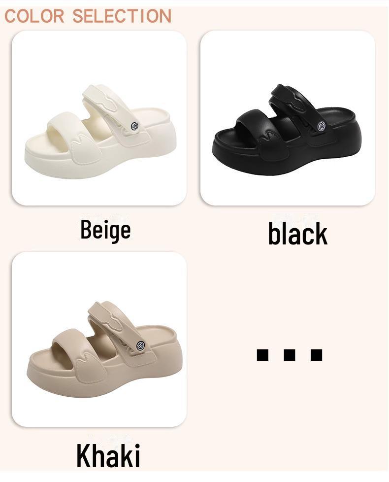 Женские шлепанцы EVA на толстой подошве — нескользящие, с мягкой подошвой, с двойными ремешками, пляжные сандалии