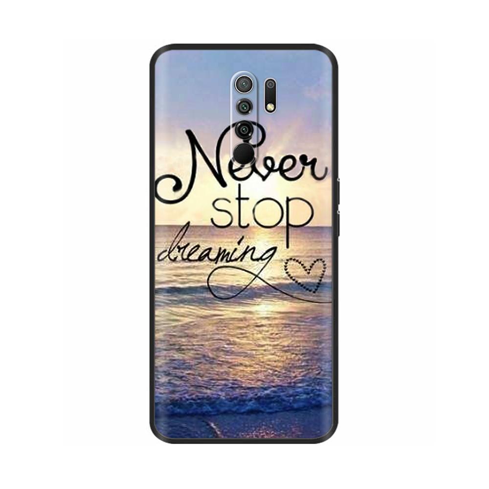 Силиконовый чехол для Xiaomi Redmi 9 Redmi9 Чехол Задняя крышка Coque Funda Оболочка Мягкий Черный ТПУ Милый Мультяшный Чехол-сумка для телефона Бампер Защитный