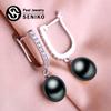 8-9 мм серьги с натуральным пресноводным жемчугом, модные серьги-клипсы с кубическим цирконием для женщин и девочек, подарок, длинные серьги