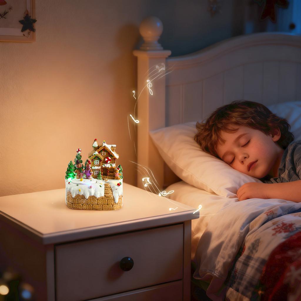 Glowing Gingerbread House With Lights - Animated Christmas Decoration For Indoor Festive Display