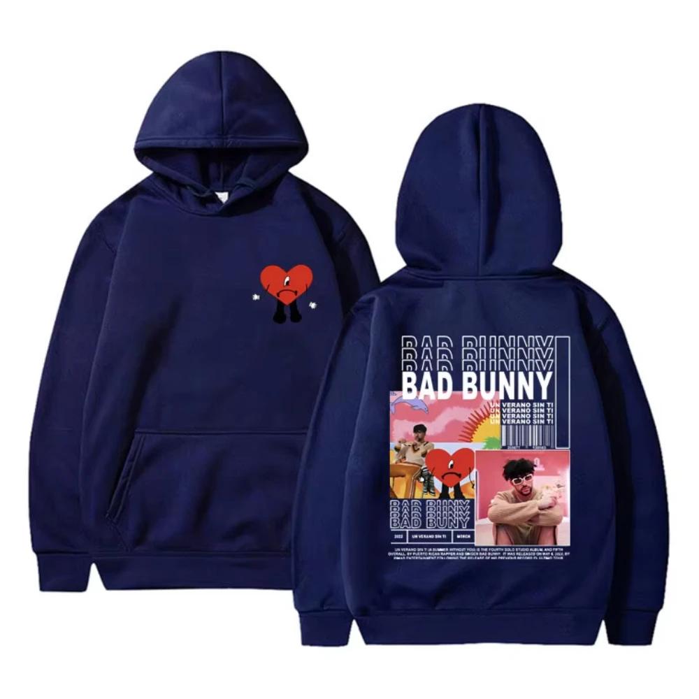 Рэпер Bad Bunny Un Verano Sin Ti Музыкальный Альбом Худи Мужские Женские Винтажное Худи Толстовка с Капюшоном Хип-Хоп Рэп Мужская Уличная Одежда Y2k