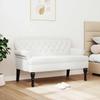 Chesterfield Bench White 119.5 x 64.5 x 75 cm Faux Leather
