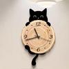 Кошка настенные часы орнамент декоративные большие арабские цифры декор подвесной для школы