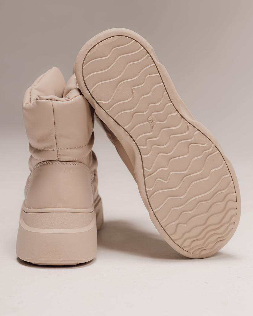 Угги женские на завязках Lola Andy 8920 36 бежевые кожаные шерсть