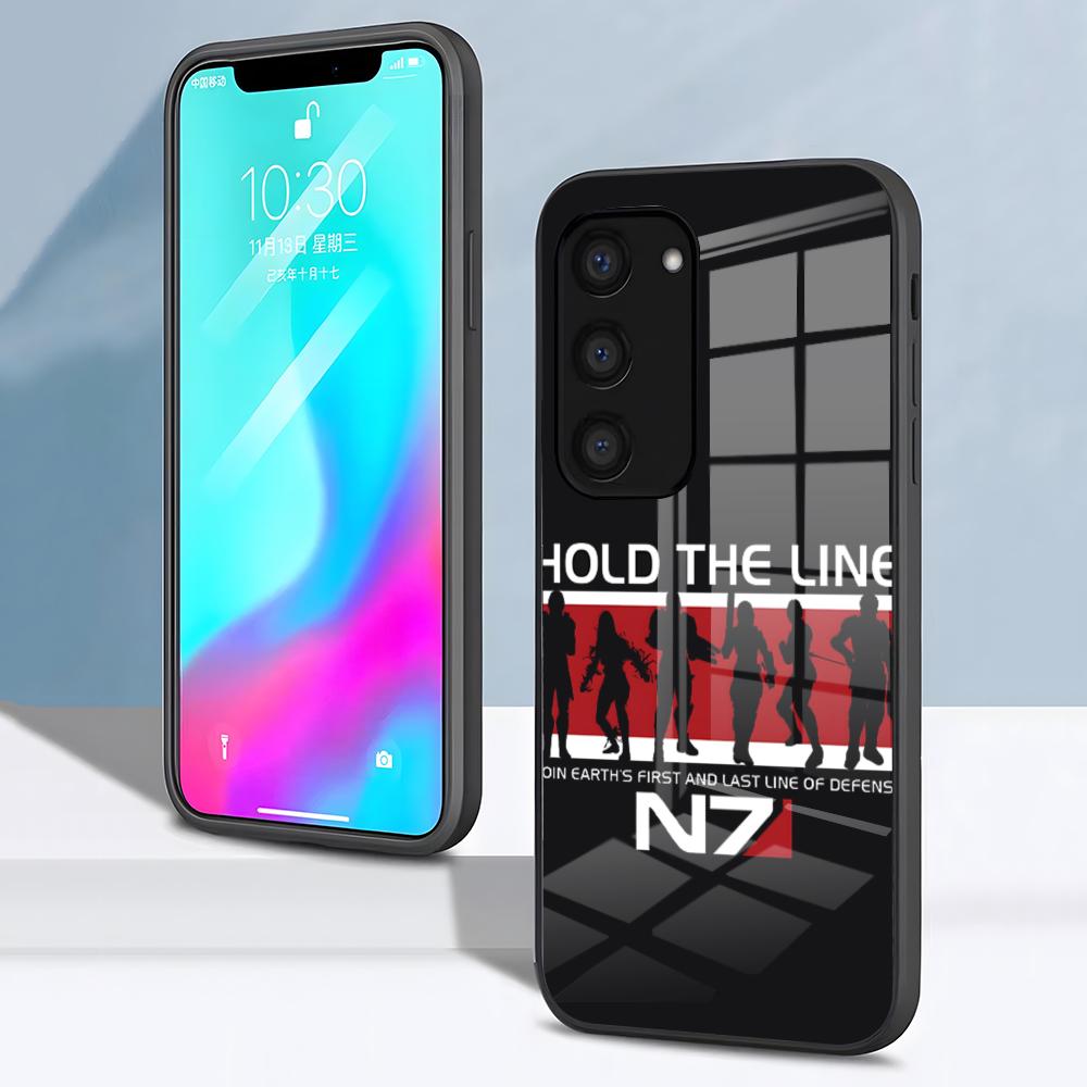 Чехол для телефона N7 Mass Effect для Samsung S26 S25 S24 FE S23 S22 S21 Plus S20 Ultra Note20Ultra Черная стеклянная крышка