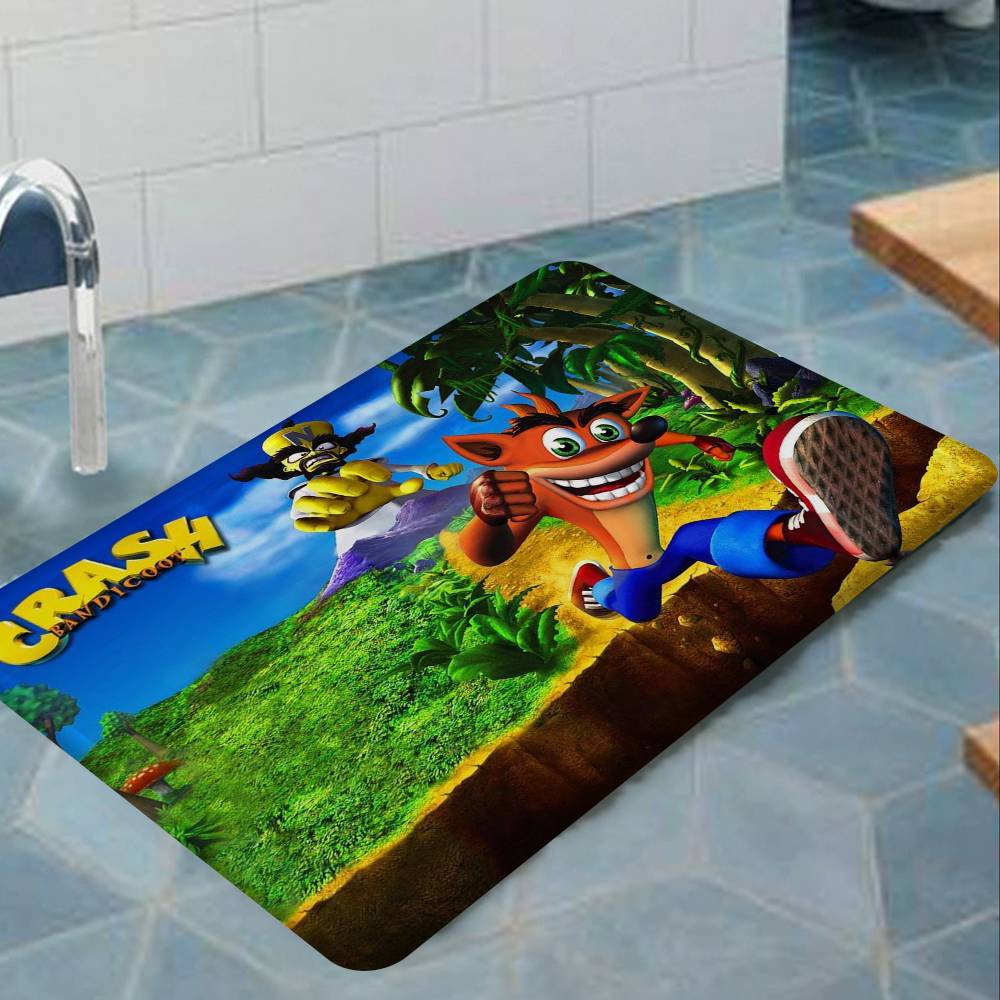 Video Game C-Crash B-Bandicoot Hallway Carpet Non-Slip Laundry Room Mat Laundry Decor Balcony Living Room Bedside Area Rugs