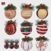 Black & White Red Checkered Cloth Christmas Foam Ball Ornaments - 6cm & 8cm