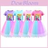 Платье для девочек Super Mario Princess Peach Rainbow Lace фиолетового, красного и розового цвета
