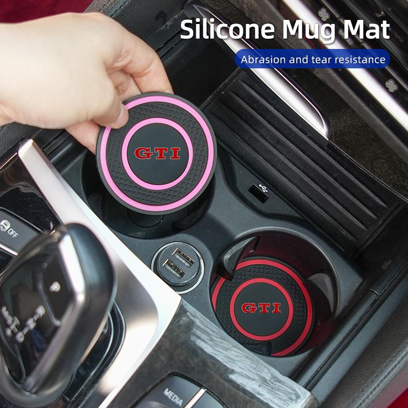 Car-Mounted Silicone KOIUN6 Material Double-Ring Water Cup Coaster Anti-slip For Volkswagen VW GTI Golf 4 6 7 Tiguan Passat B5 B6 B7 CC