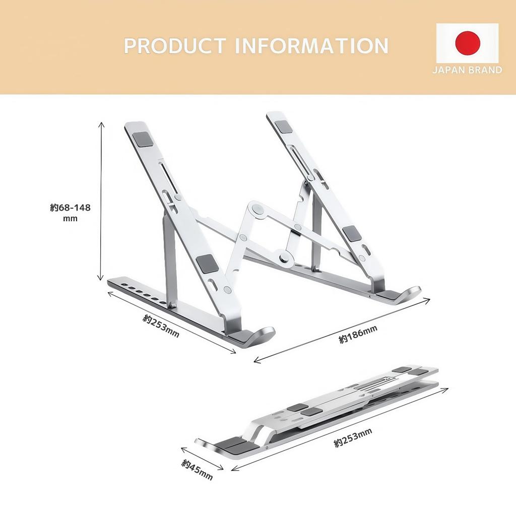 VivaViva Регулируемая по углу складная подставка для ноутбука со спинкой для лекций, улучшает удобство, алюминиевый сплав, включает сумку для хранения, нескользящие столешницы,