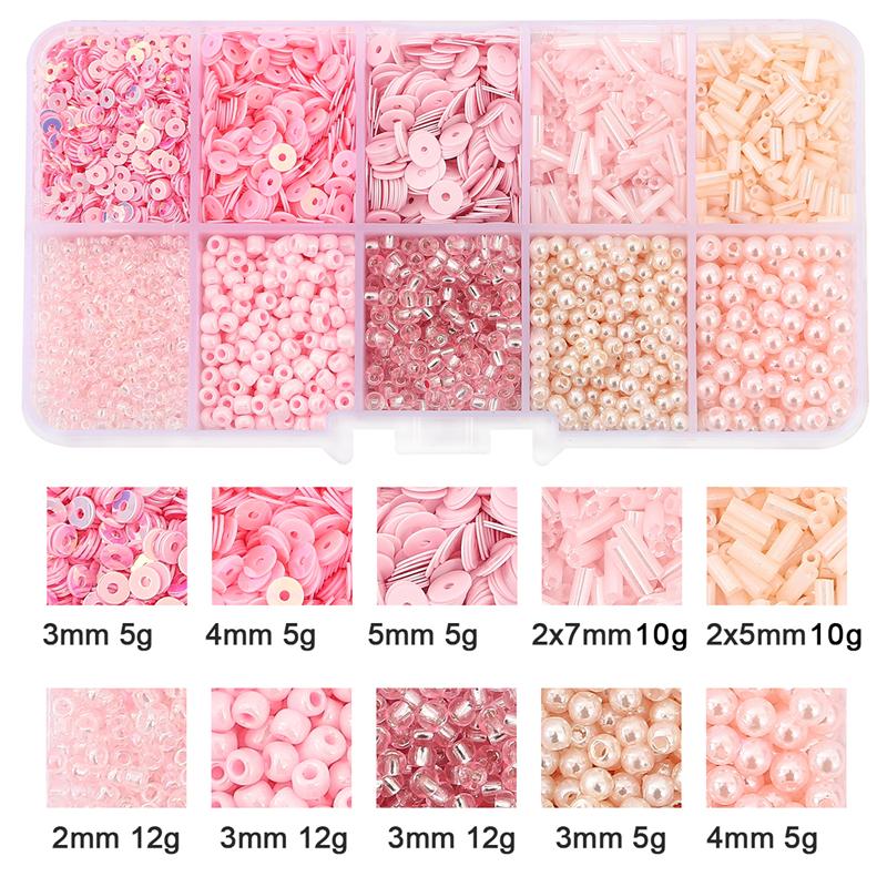 10 коробок/набор бисер блестки имитация жемчуга материал для изготовления ювелирных изделий DIY браслет ожерелье