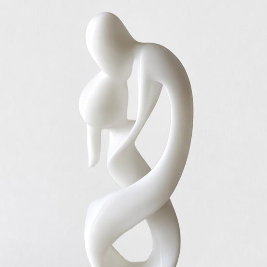 Kiss of Love Figurine, 3D Printed Kissing Couple Statue, White Abstract Art Man And Woman Sculpture for Home Table Shelf Entrance Cabinet Decor