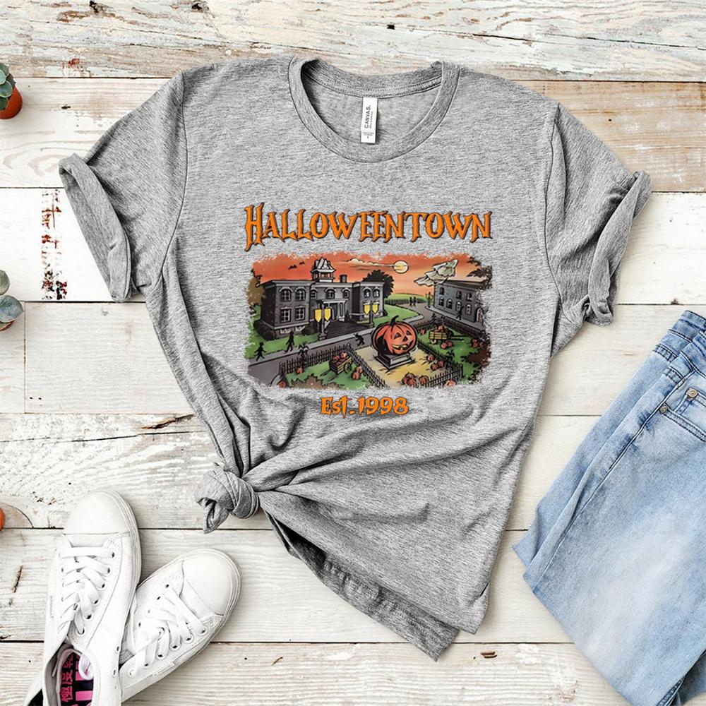 Halloweentown Est 1998 Tshirt Halloweentown University Shirt Halloween Party Tees Fall Pumpkin Graphic Tee Retro Halloween Tops
