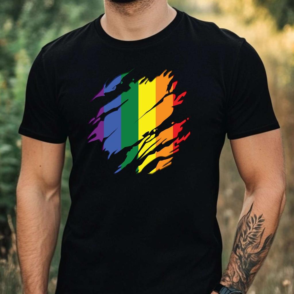 Mens Pride Month Motif Cotton T-Shirt Size XS to 5XL-