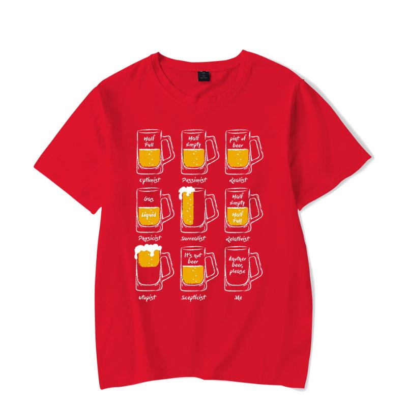Мужская футболка большого размера Happy Beer Футболка с принтом Мужчины Женщины Футболки большого размера Футболки с графикой пива Топы Футболки больших размеров